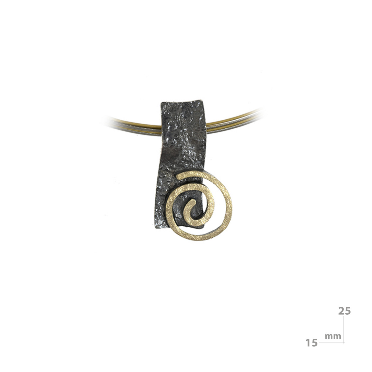 Colgante de plata y oro