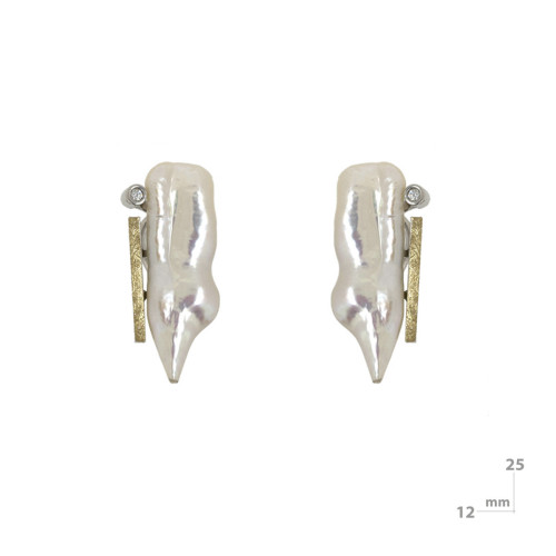 Arrecades de plata, or, perla barroca i brillant