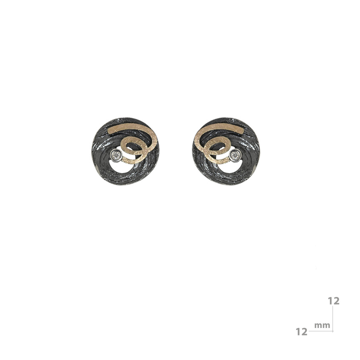 Silver, gold and brilliant earring
