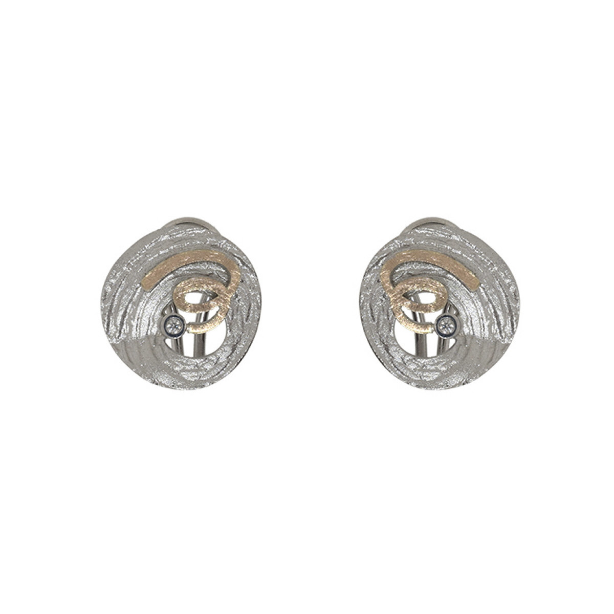 Arrecades de plata, or i brillant