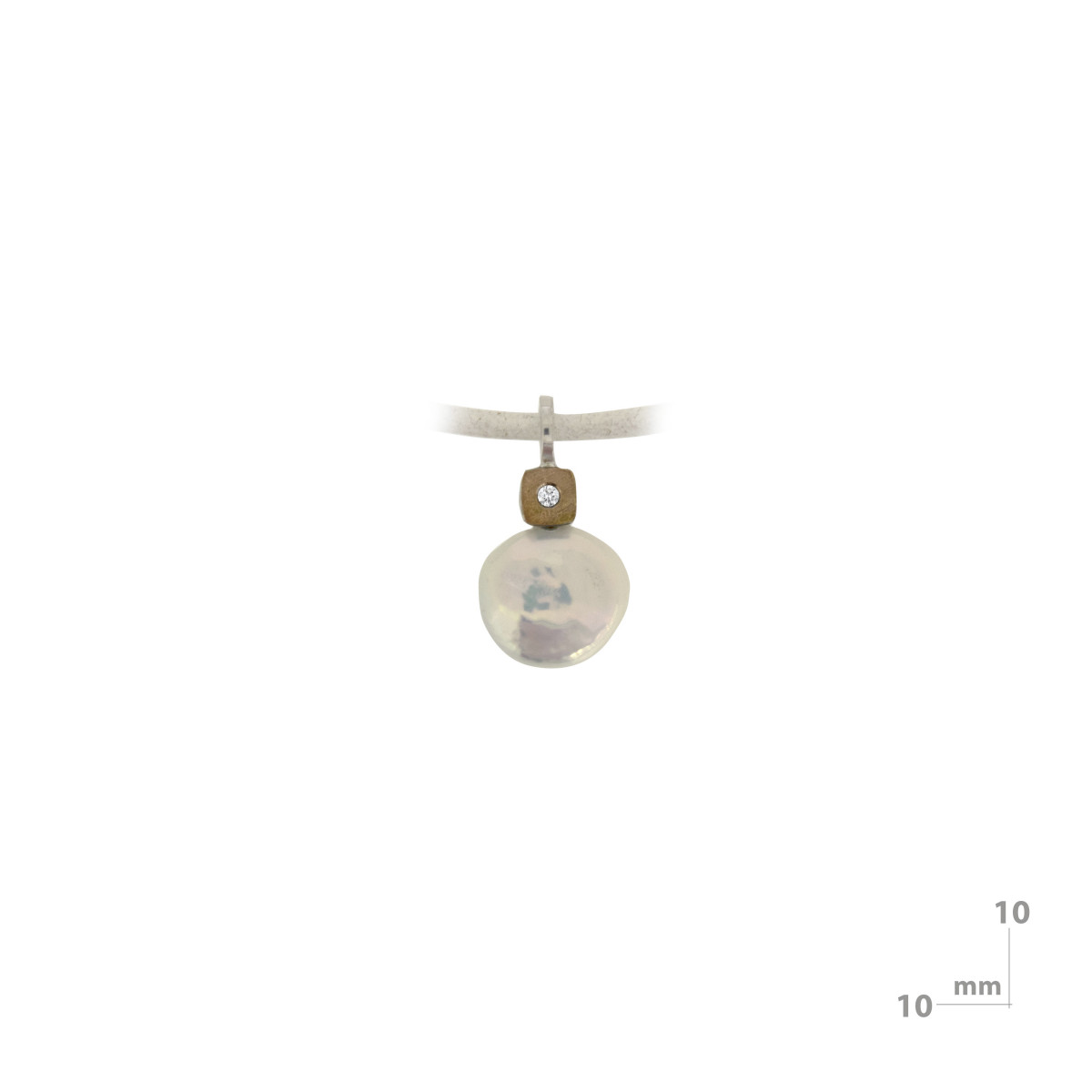 Colgante de plata, oro de 18k y perla