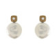 Silver, gold, brilliant and baroque pearl earrings