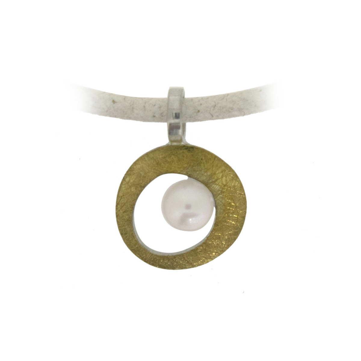 Colgante de plata, oro y perla cultivada