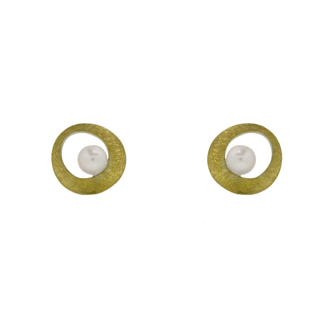 Pendientes de plata, oro y perla cultivada
