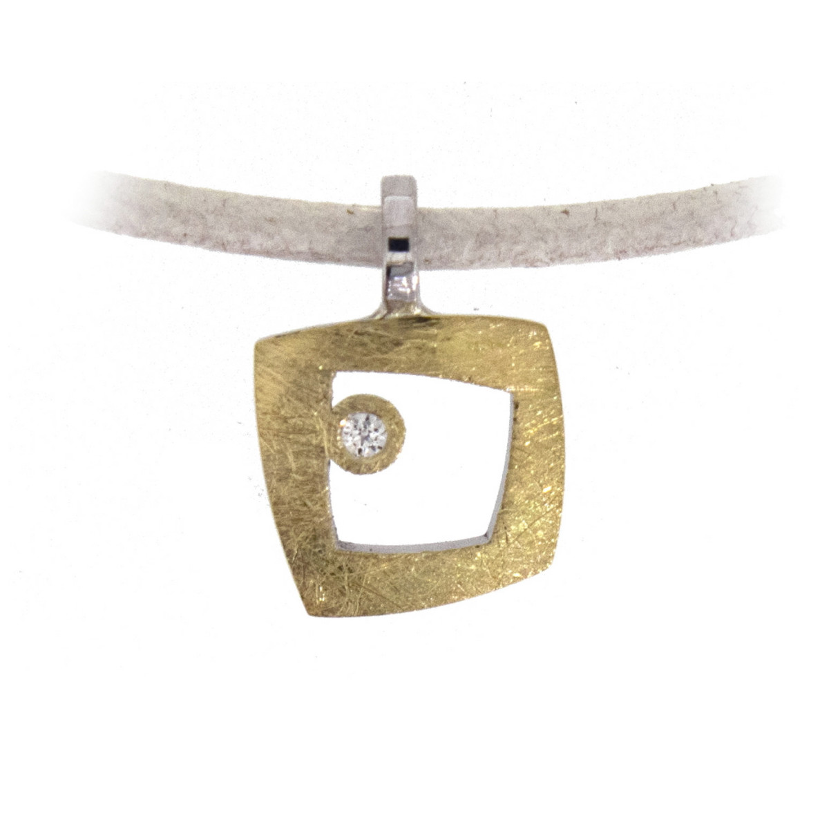 Colgante de plata, oro y brillante