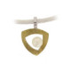 Silver, gold and cultured pearl pendant