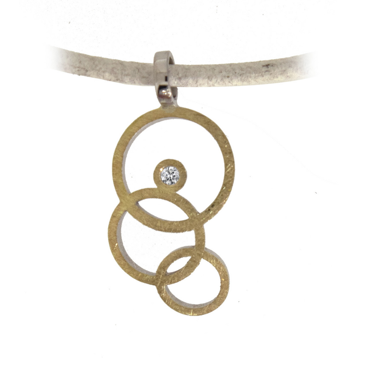 Silver, gold and brilliant pendant