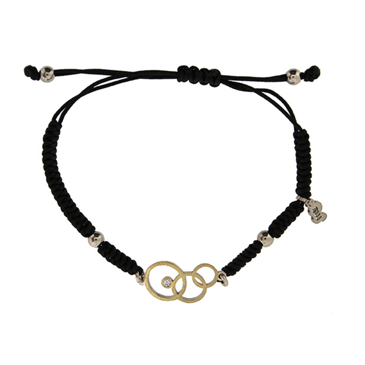 Pulsera de plata, oro y brillante