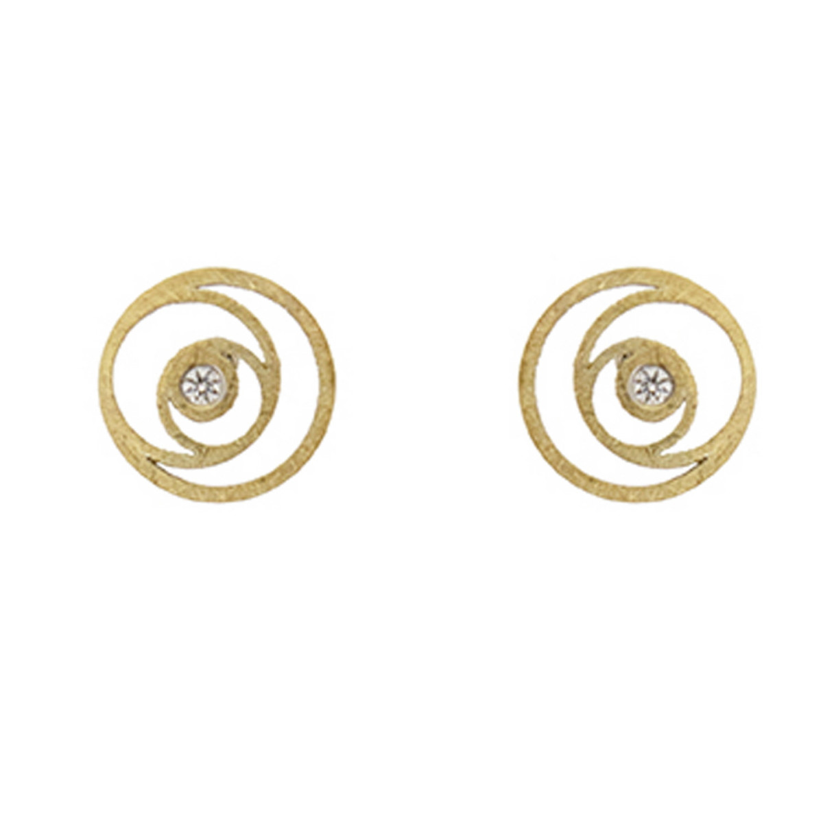 Pendientes de plata, oro y brillante