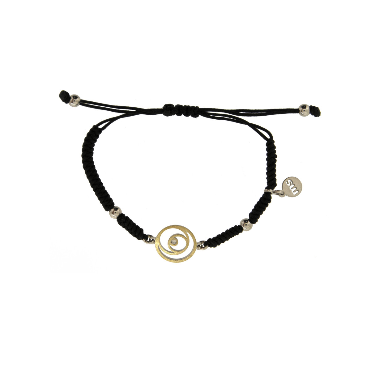 Pulsera de plata, oro y brillante