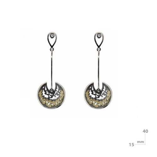 Arracades de plata or i brillant