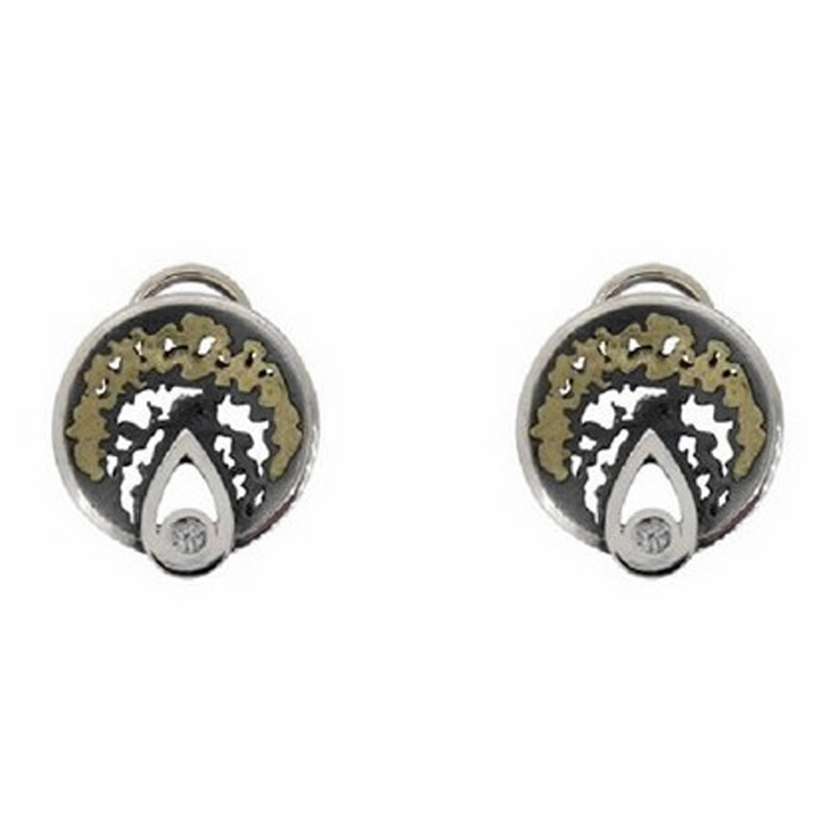Arracades de plata, or i brillant