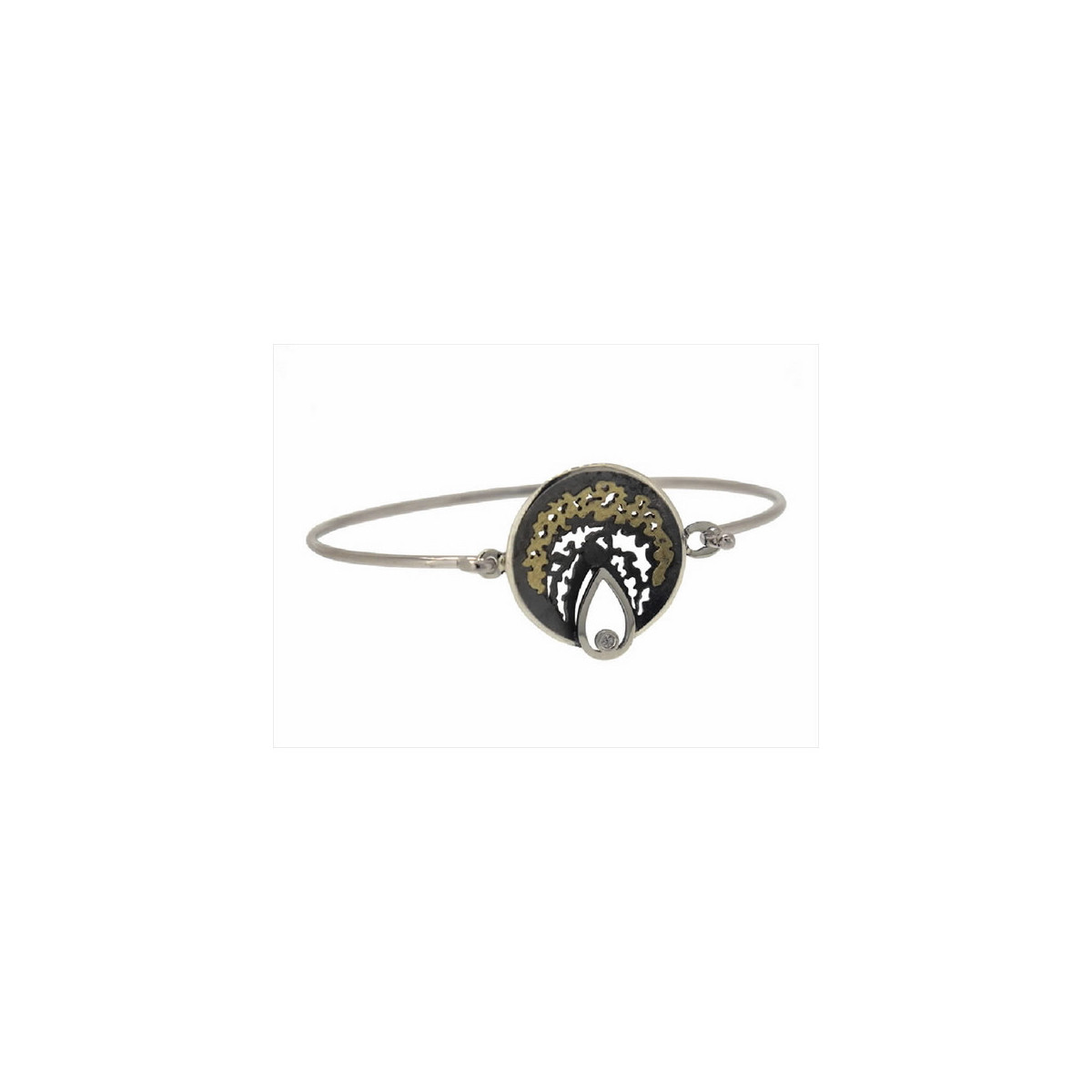Pulsera de plata, oro y brillante