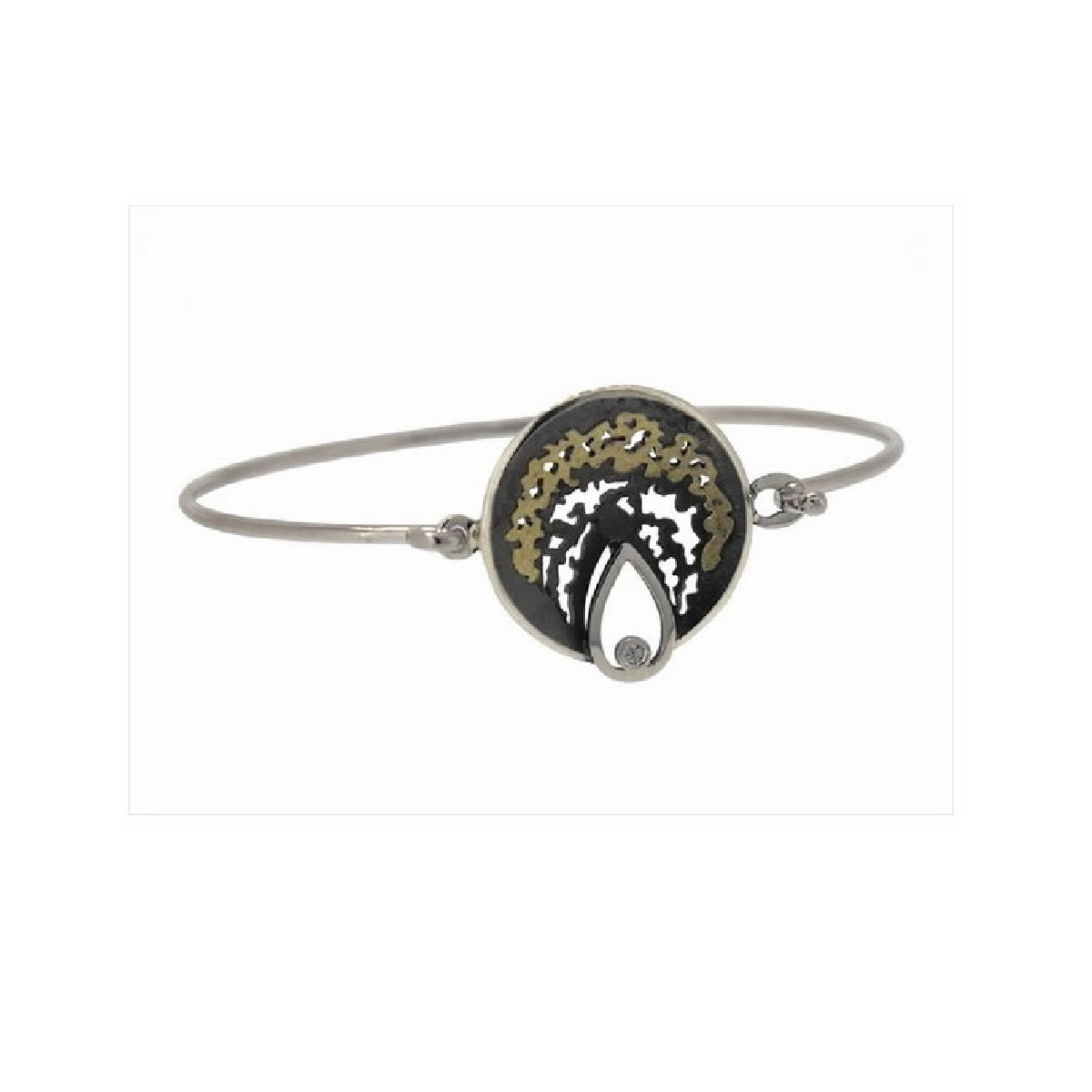 Pulsera de plata, oro y brillante