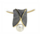 Silver, gold and cultured pearl pendant