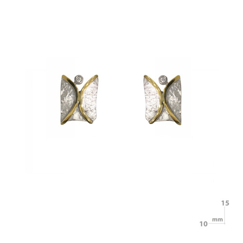 Arrecades de plata, or i brillant