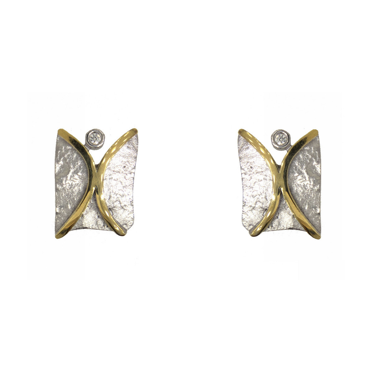 Arrecades de plata, or i brillant