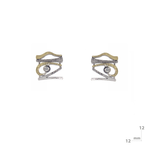 Arrecades de plata, or i brillant