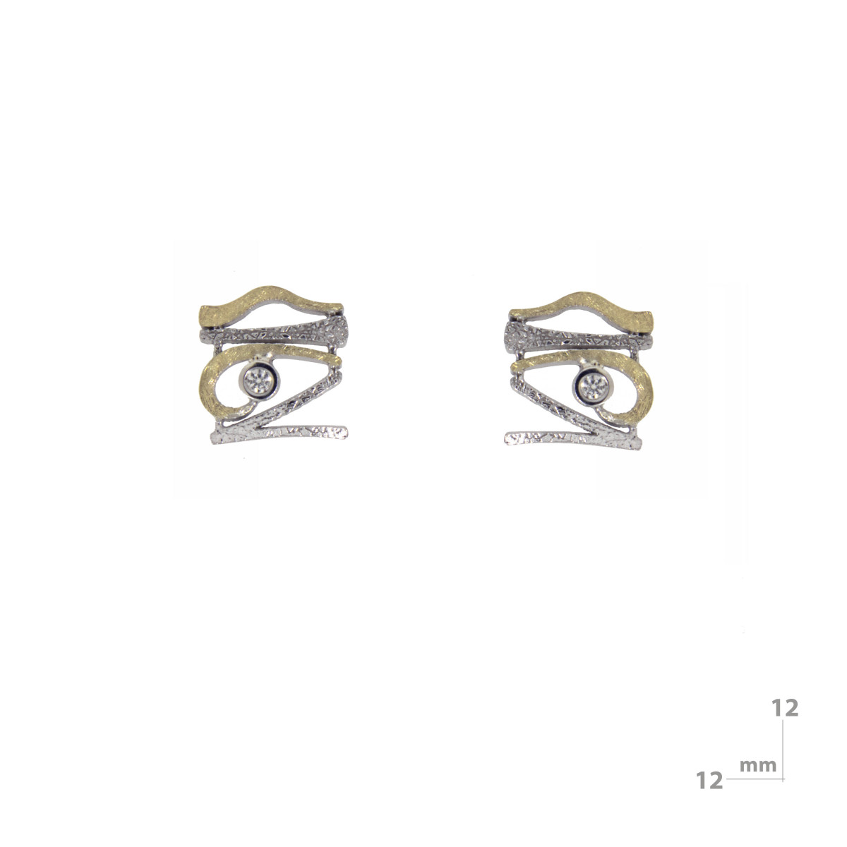 Arrecades de plata, or i brillant