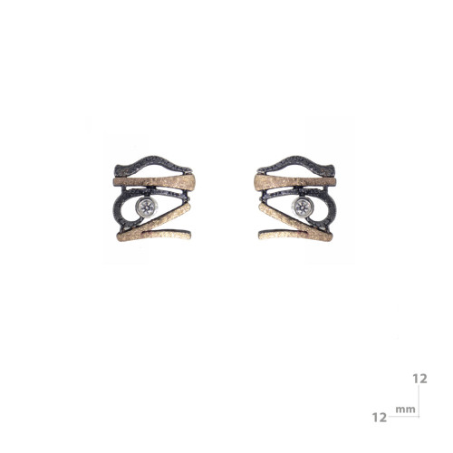 Arracades de plata, or i brillant