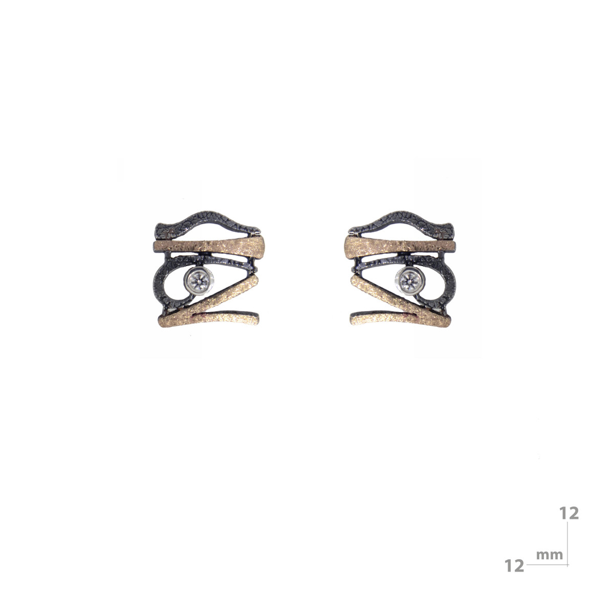 Arracades de plata, or i brillant