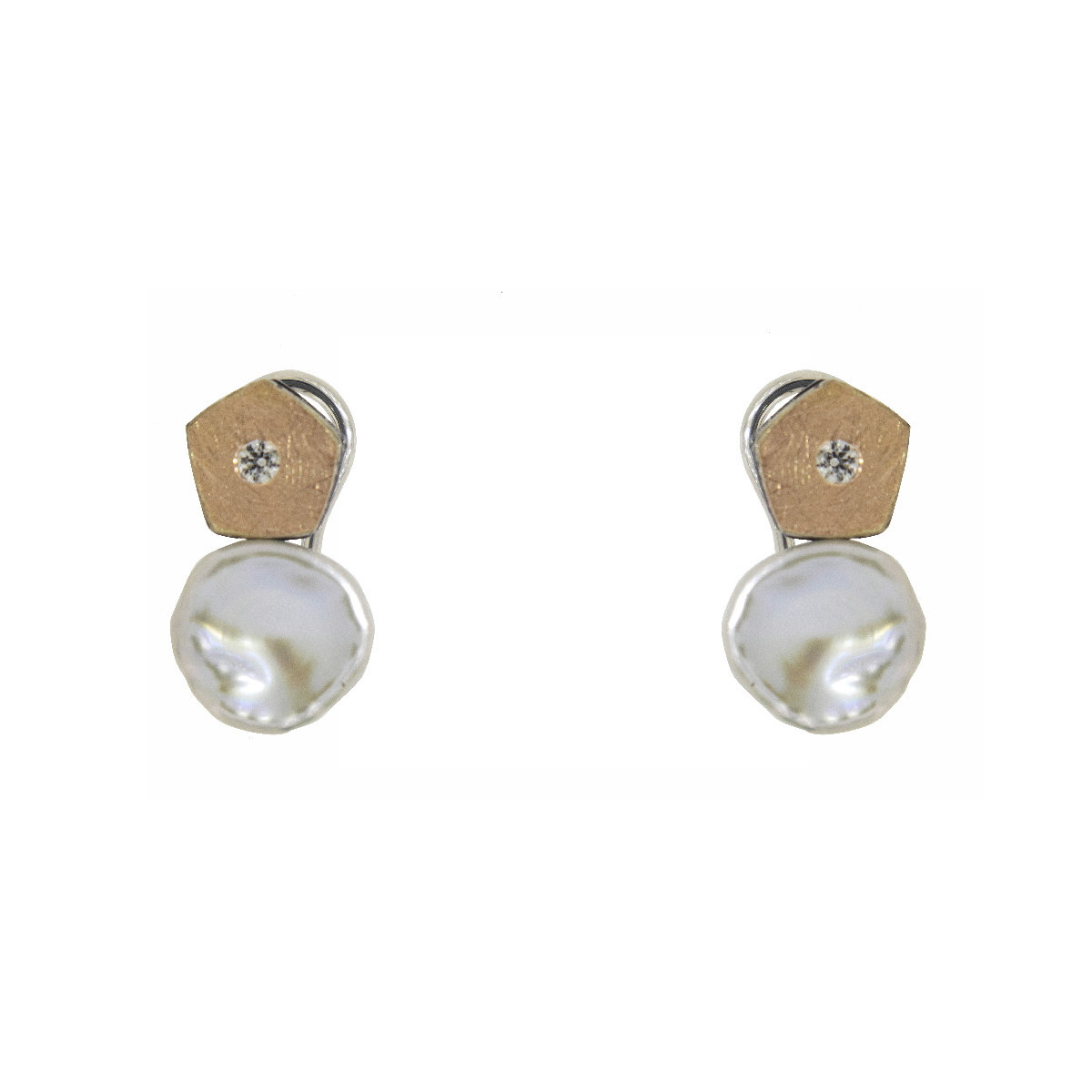 Arrecades de plata, or, perla barroca i brillant
