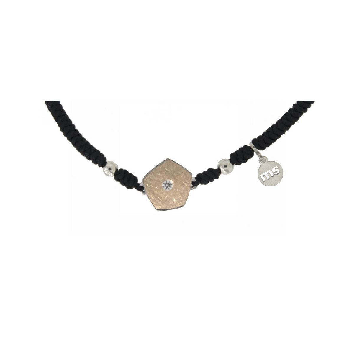 Pulsera de plata, oro y brillante
