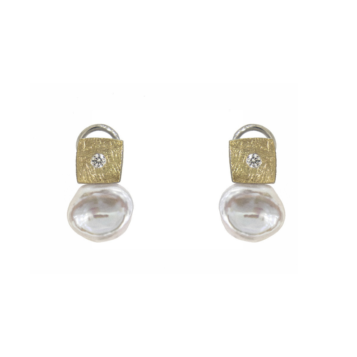 Arrecades de plata, or, perla barroca i brillant