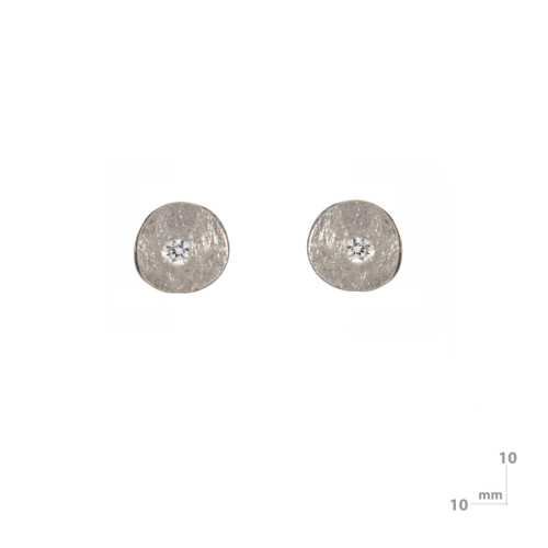 Pendientes de plata, oro y brillante