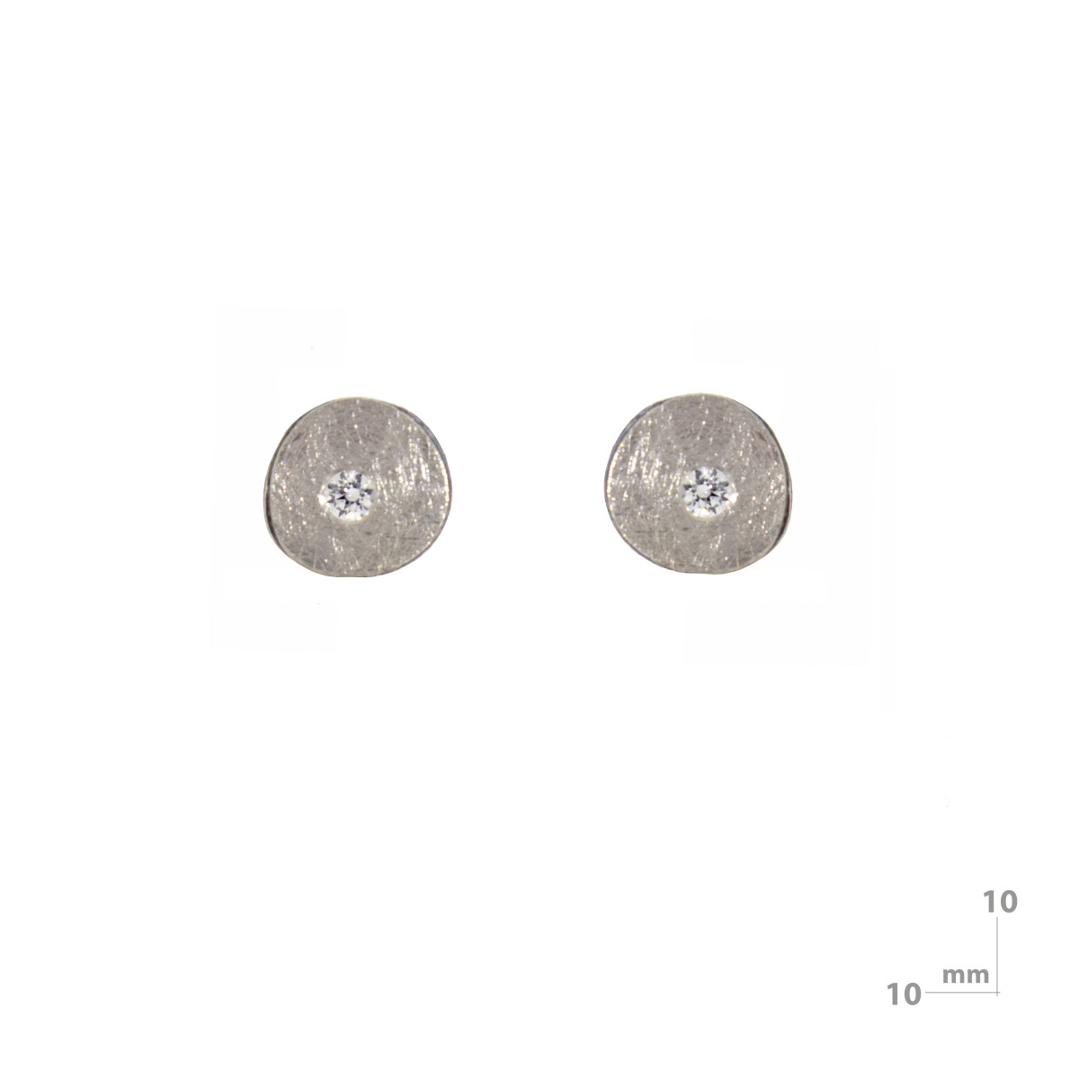 Pendientes de plata, oro y brillante