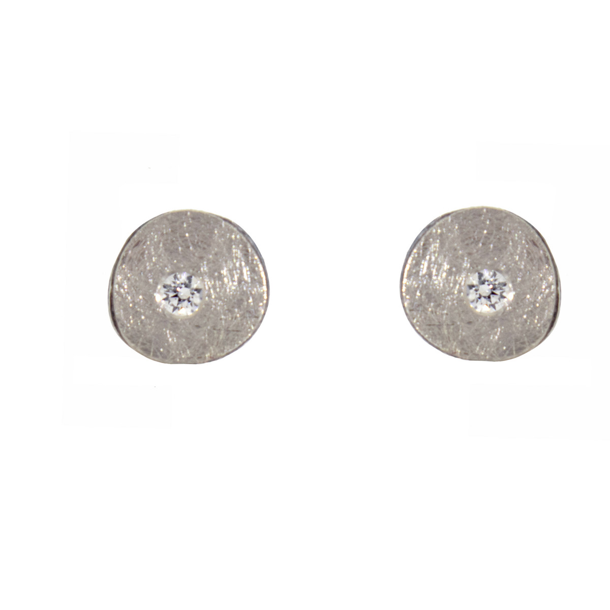 Pendientes de plata, oro y brillante