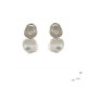 Pendientes de plata, oro, perla barroca y brillante