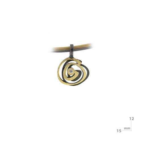 Silver, gold and brilliant pendant