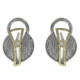 Pendientes de plata, oro y brillantes