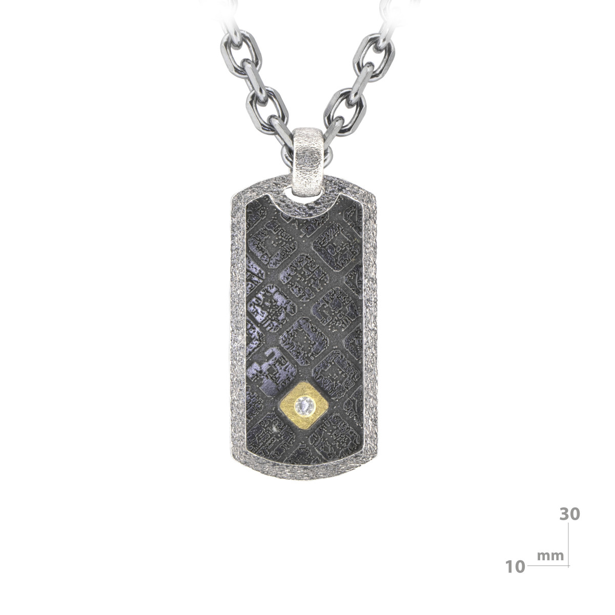 Silver, gold and brilliant pendant