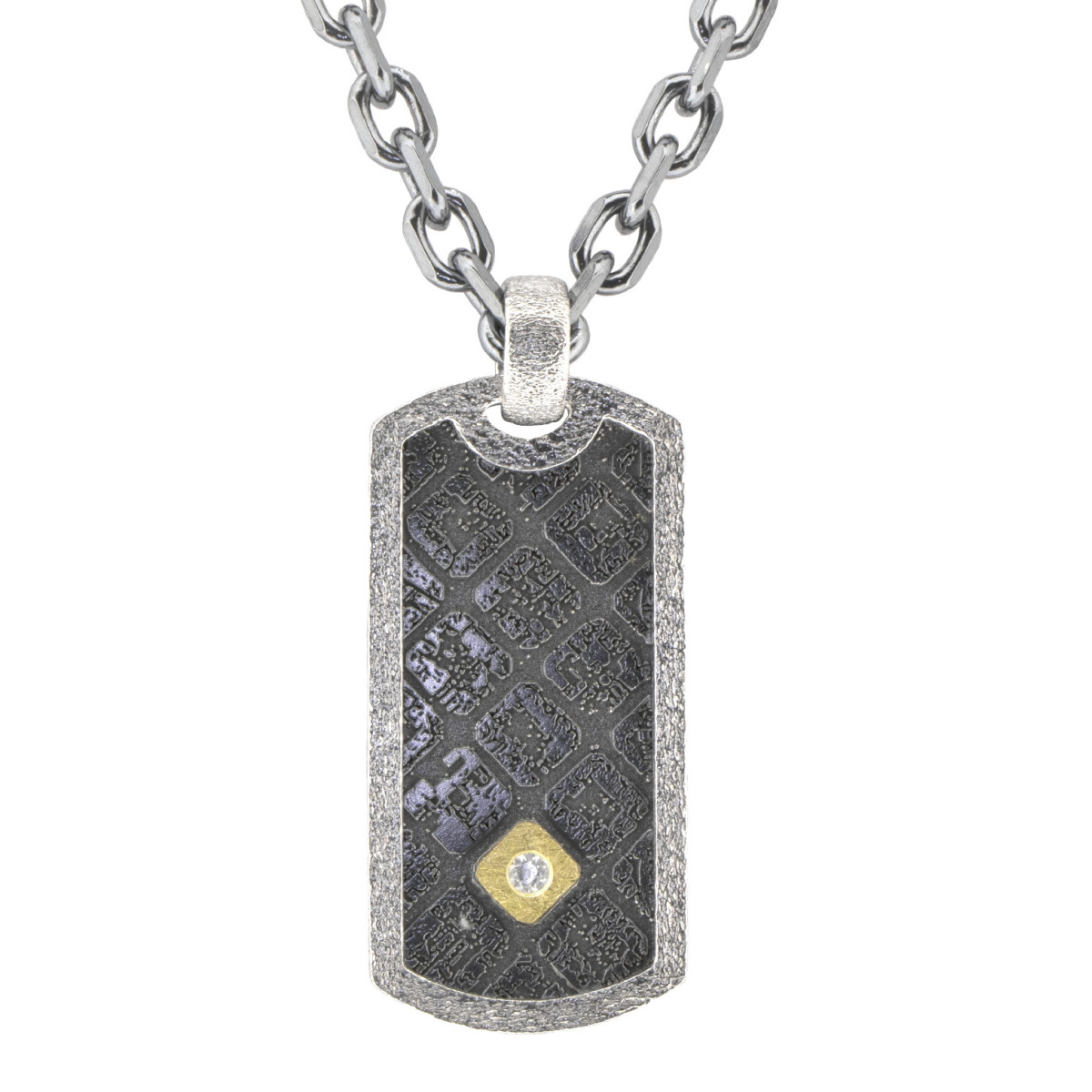 Colgante de plata, oro y brillante