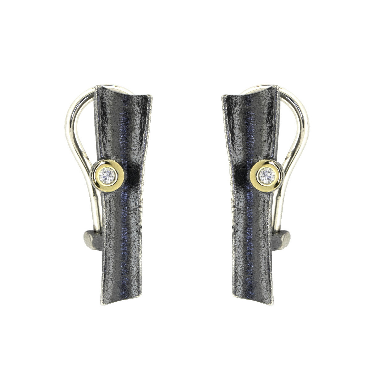 Pendientes de plata, oro y DIAMANT  LAB