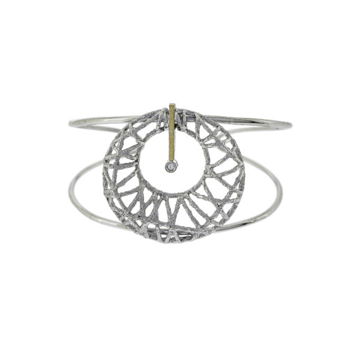 Pulsera de plata, oro y brillante