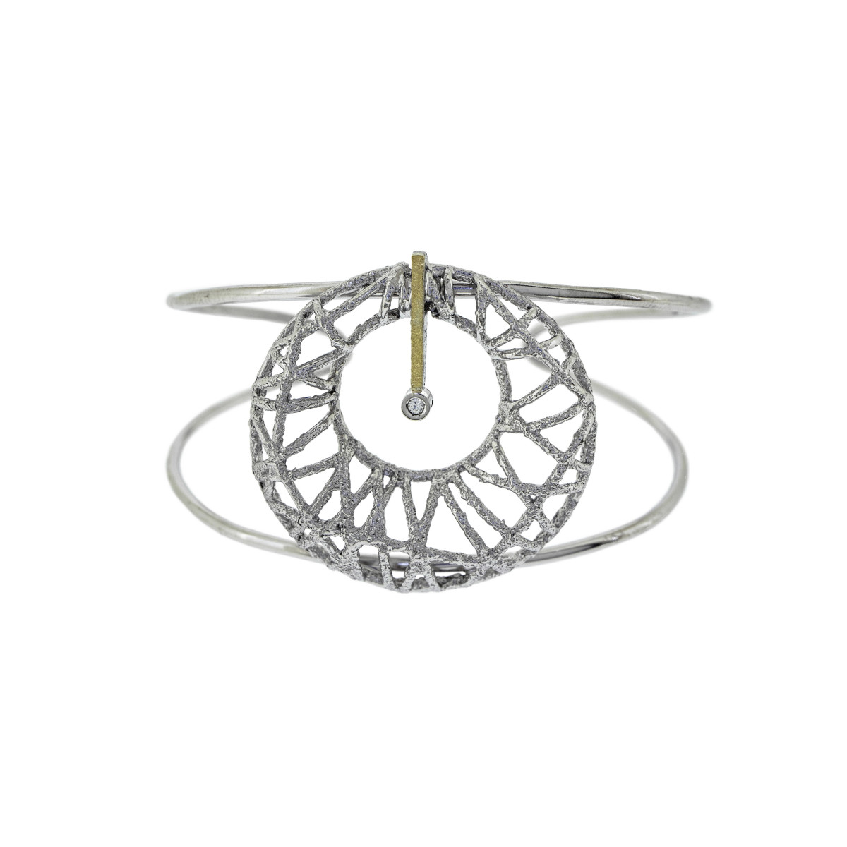 Pulsera de plata, oro y brillante