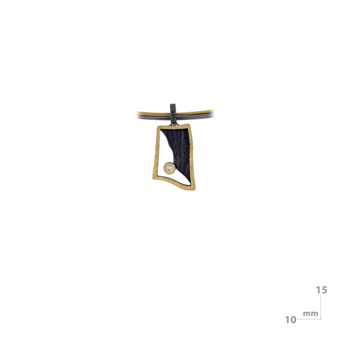 Silver, gold and brilliant pendant