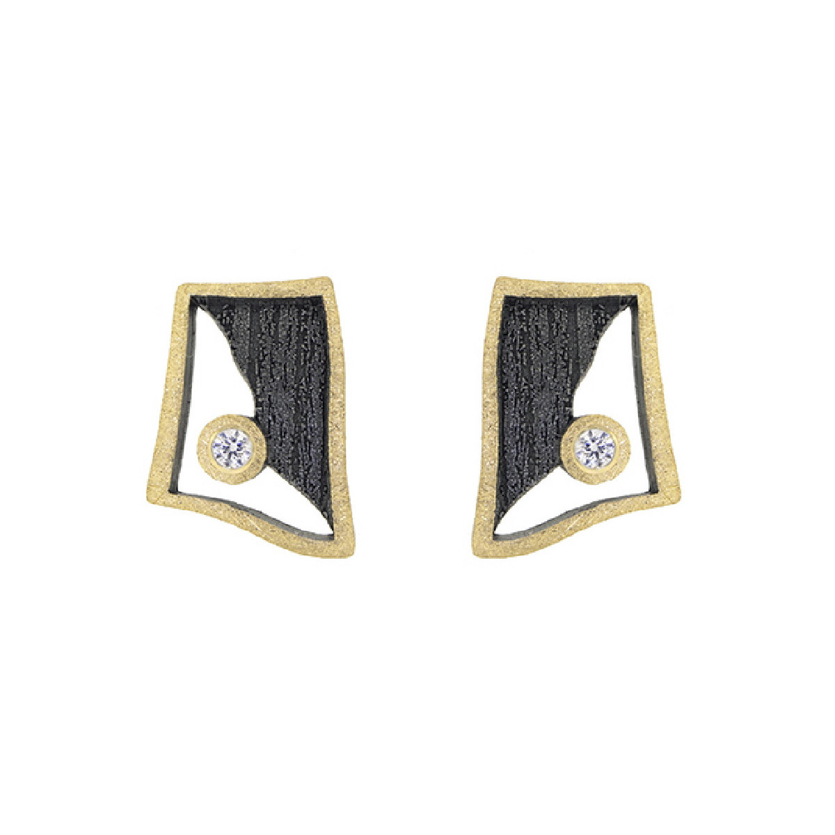 Silver, gold and brilliant earrings
