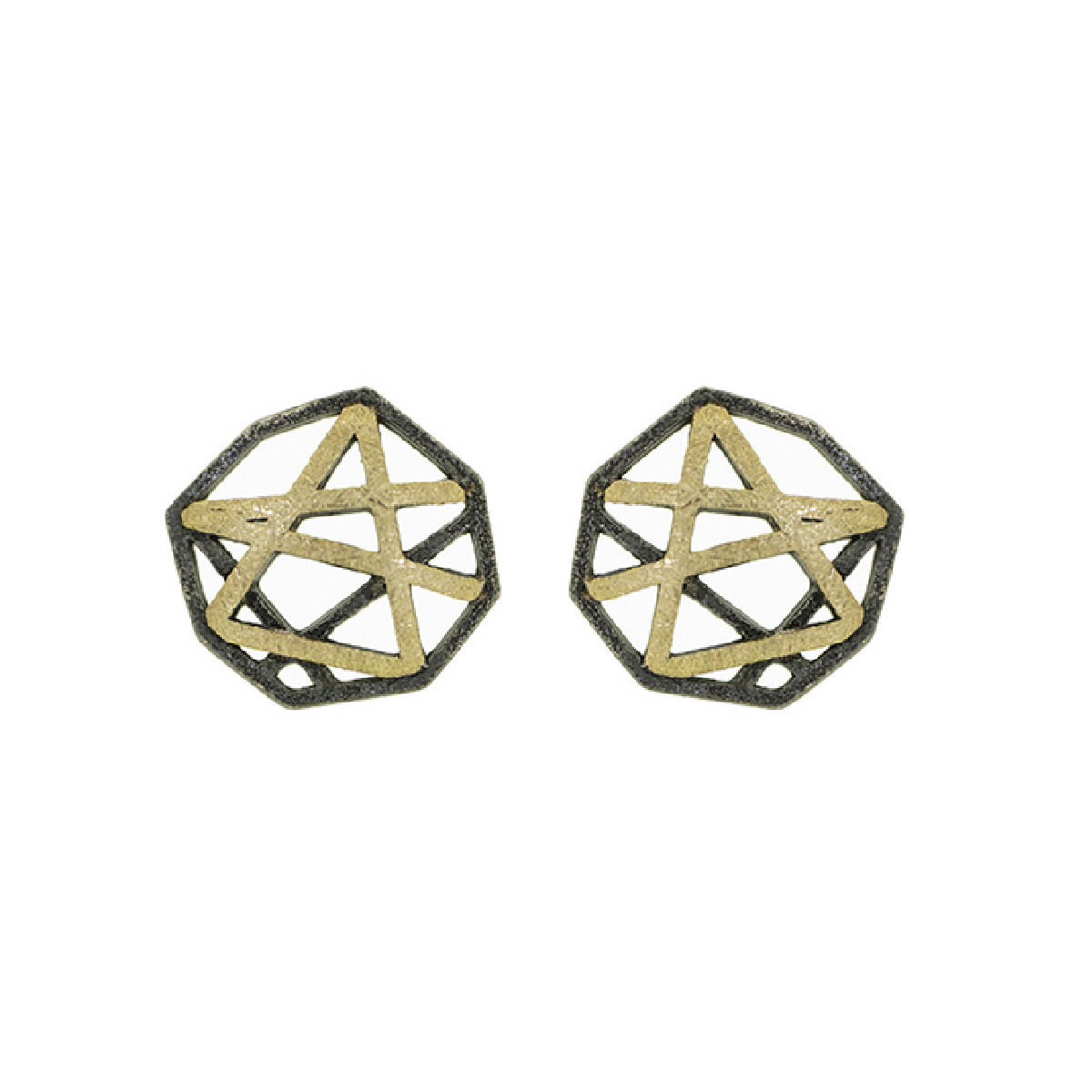 Silver and gold earrings