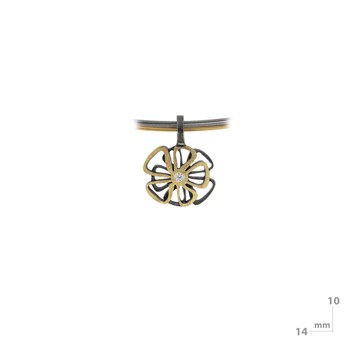 Silver, gold and brilliant pendant