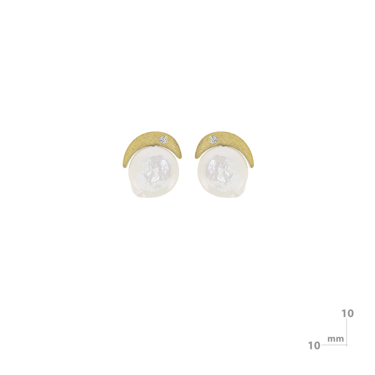 Silver, gold, cultured and shiny pearl earrings
