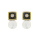 Silver, gold, cultured and shiny pearl earrings