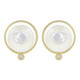 Silver, gold, cultured pearl and brilliant earrings