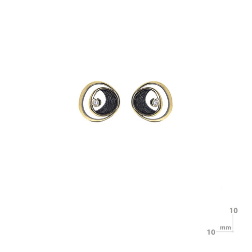Pendientes de plata, oro y brillantes