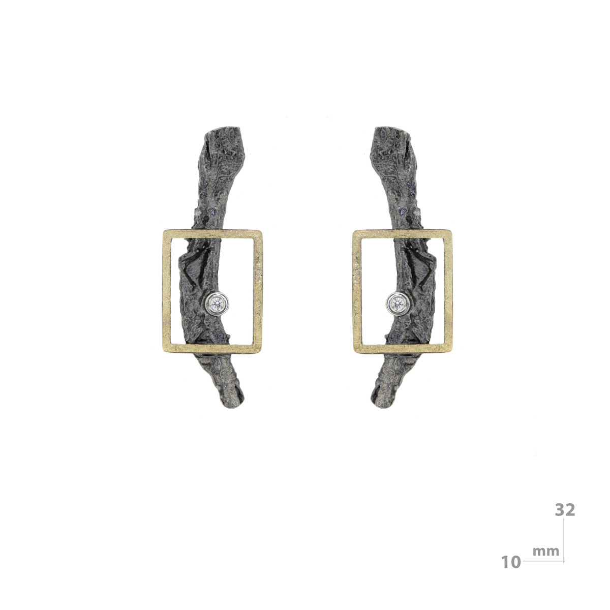 Arrecades de plata, or i brillants