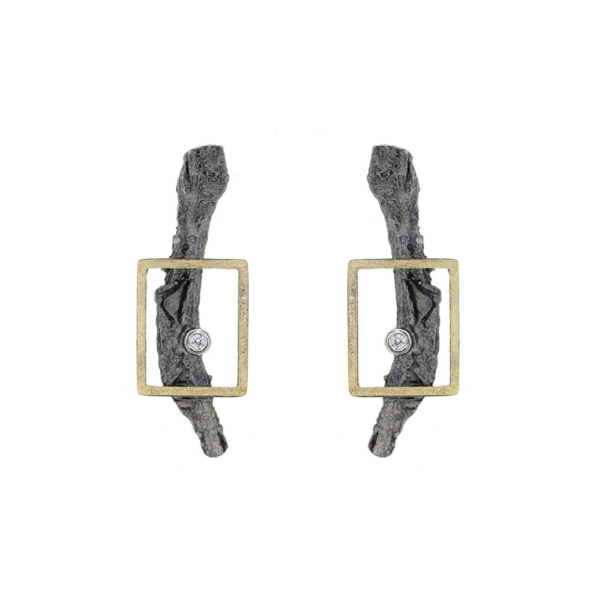 Arrecades de plata, or i brillants