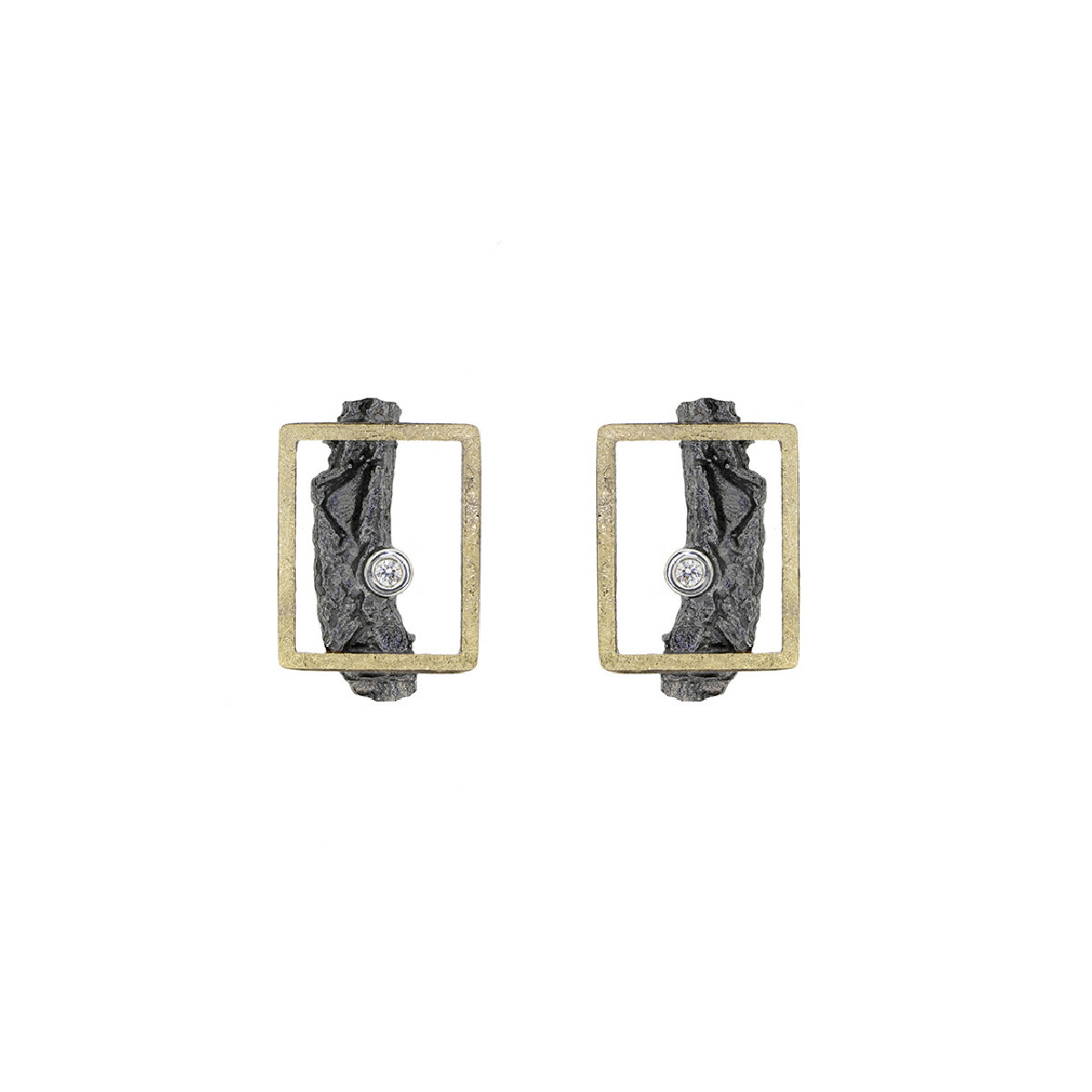 Arrecades de plata, or i brillants